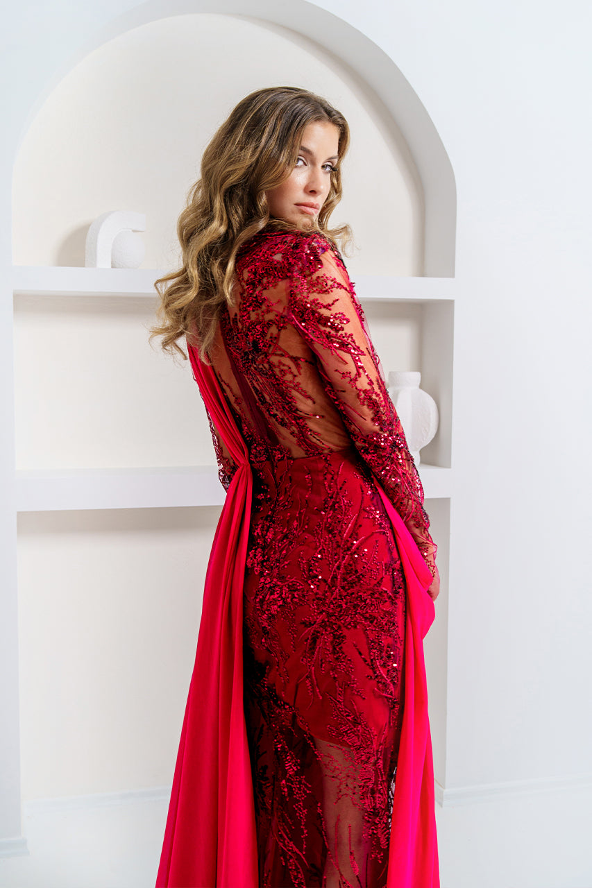 Vestido de Noche Verde con Brillo