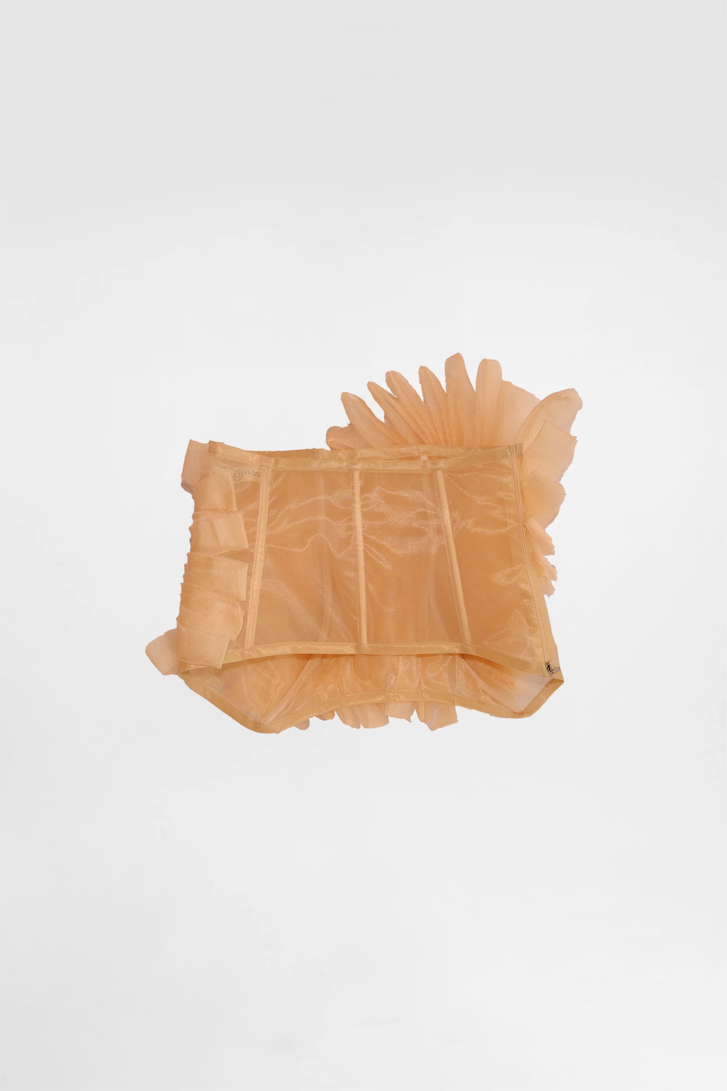 Корсетный топ из органзы персикового цвета