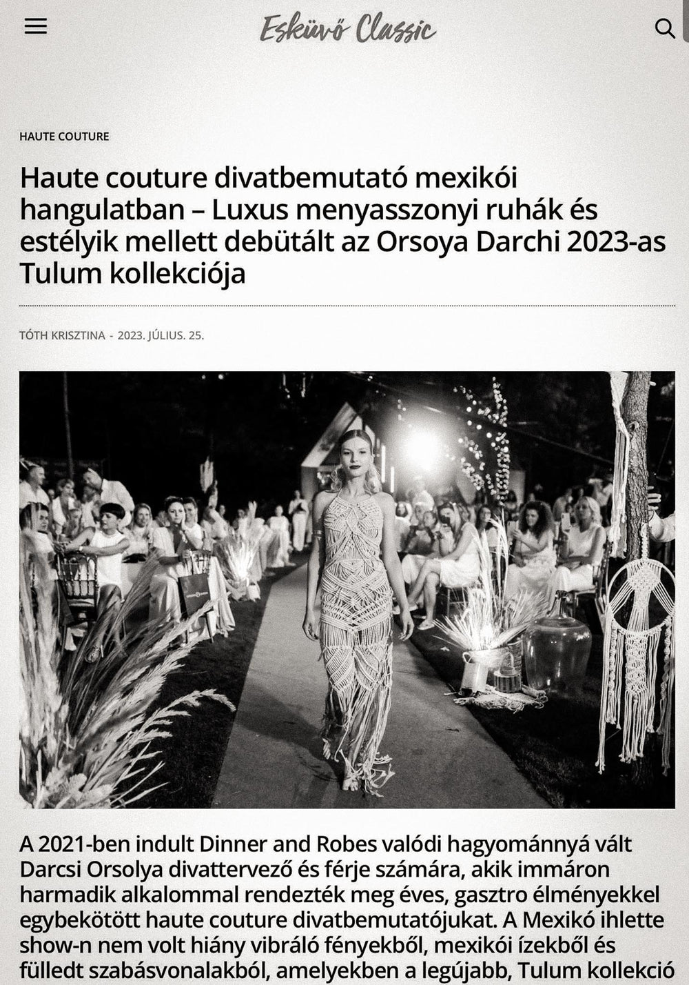 Haute couture fashion show - Esküvő Classic