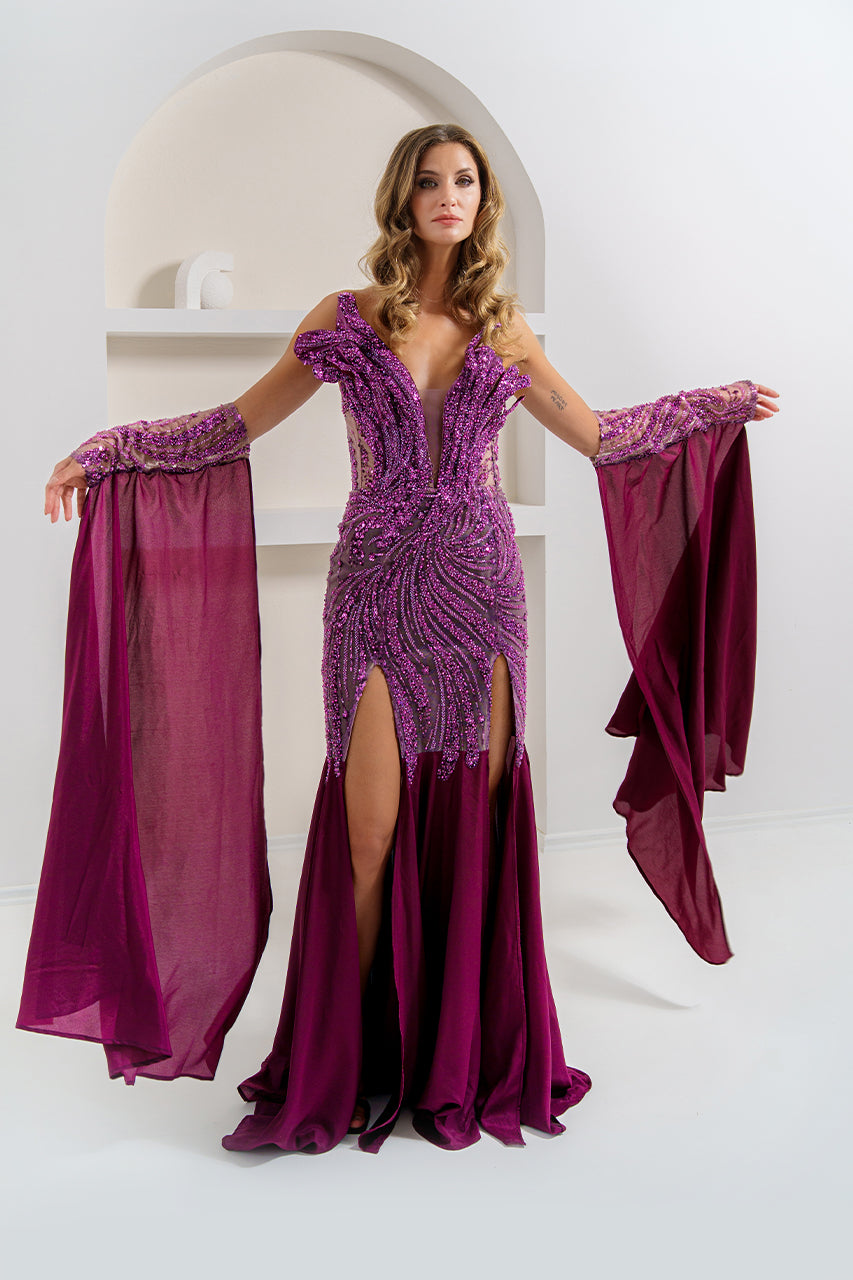 Royal Purple Couture Gown