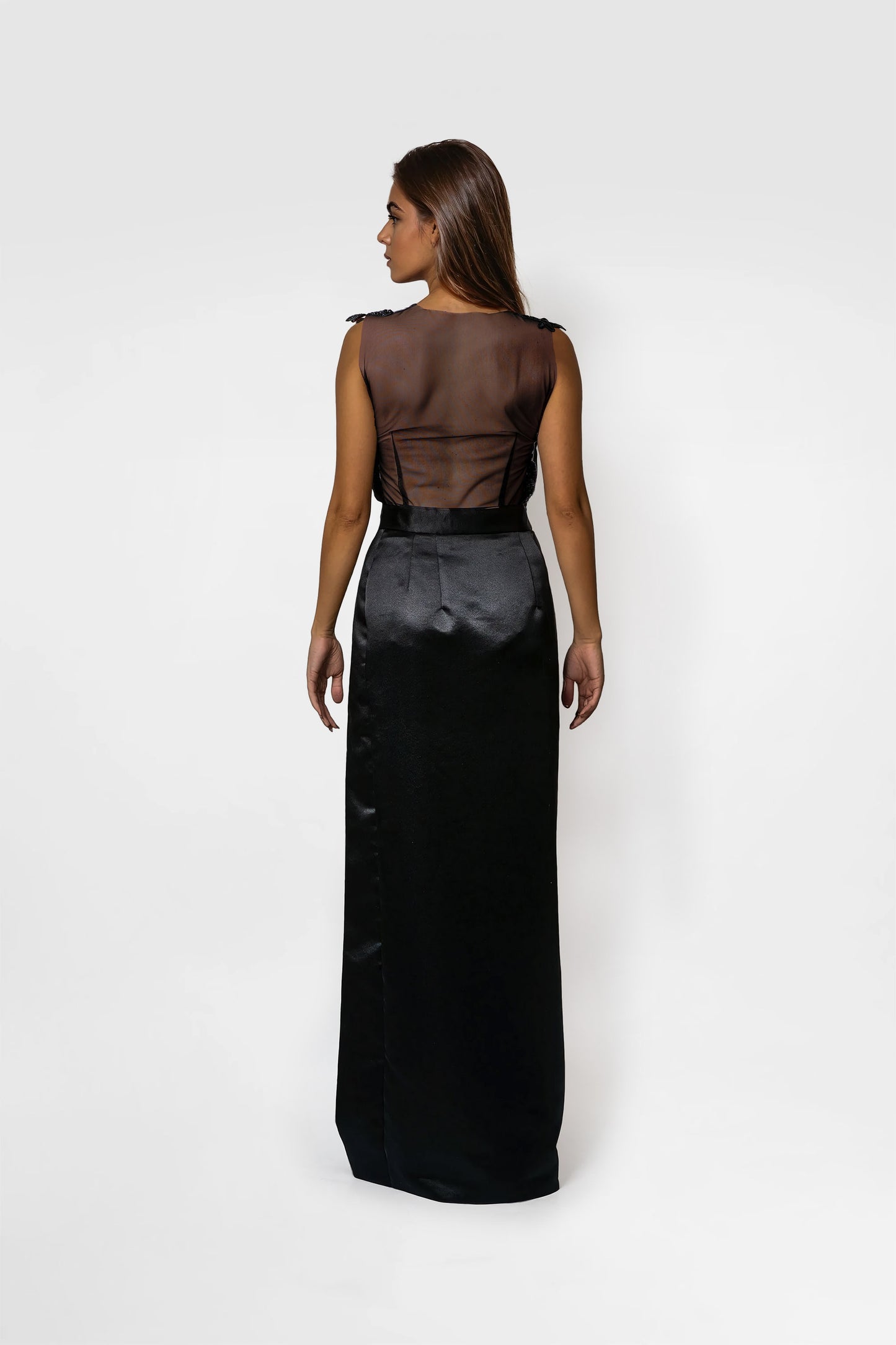 Black Elegance Two-Piece Evening Gown