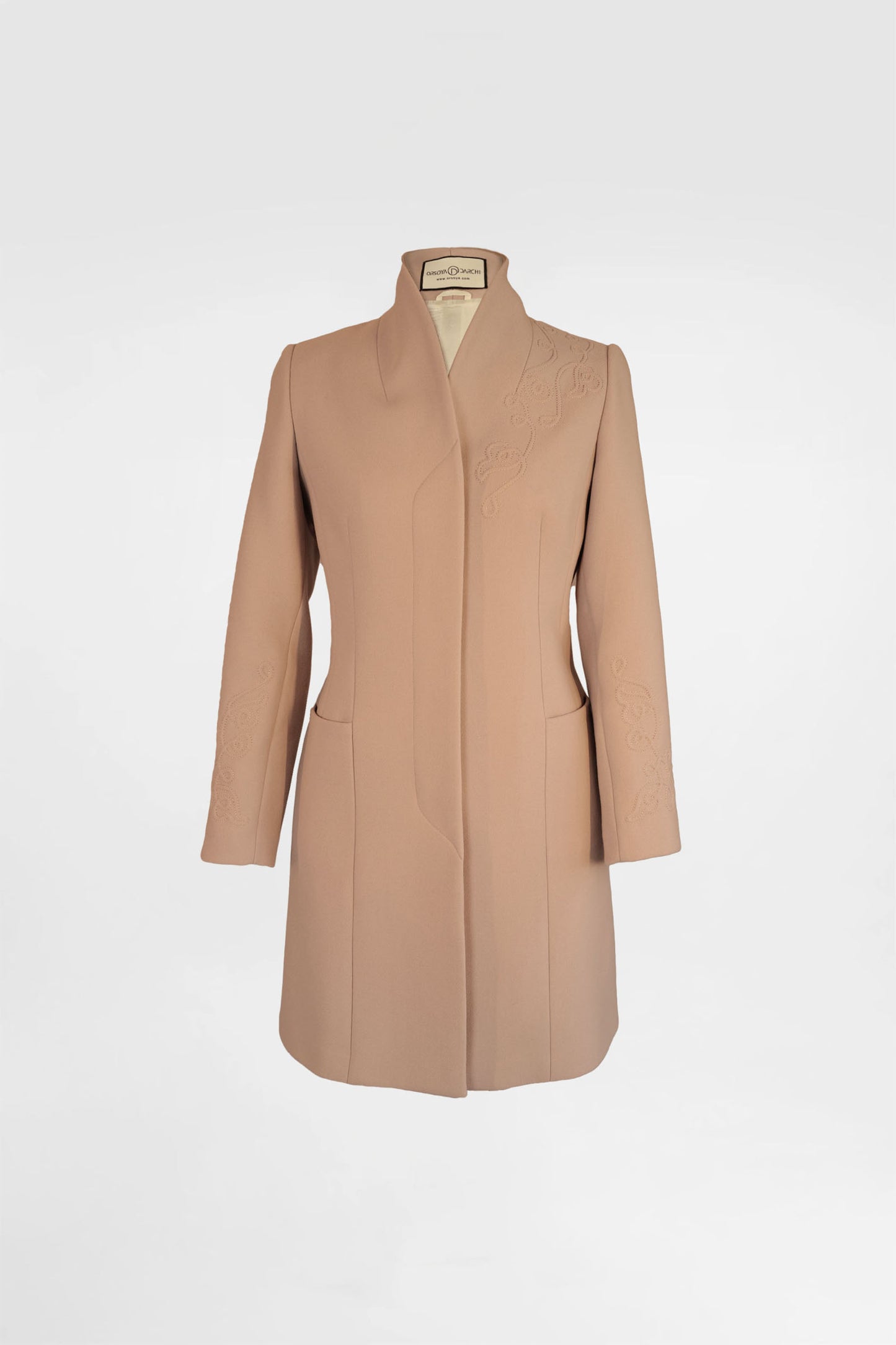 Dirty Powder Pink Draped Wool Coat