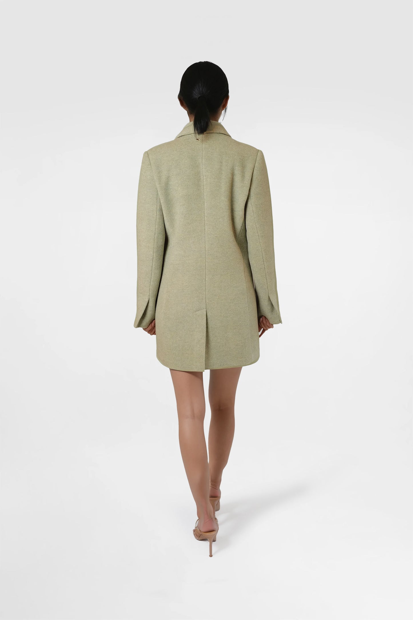 Olive Wool Blazer Coat