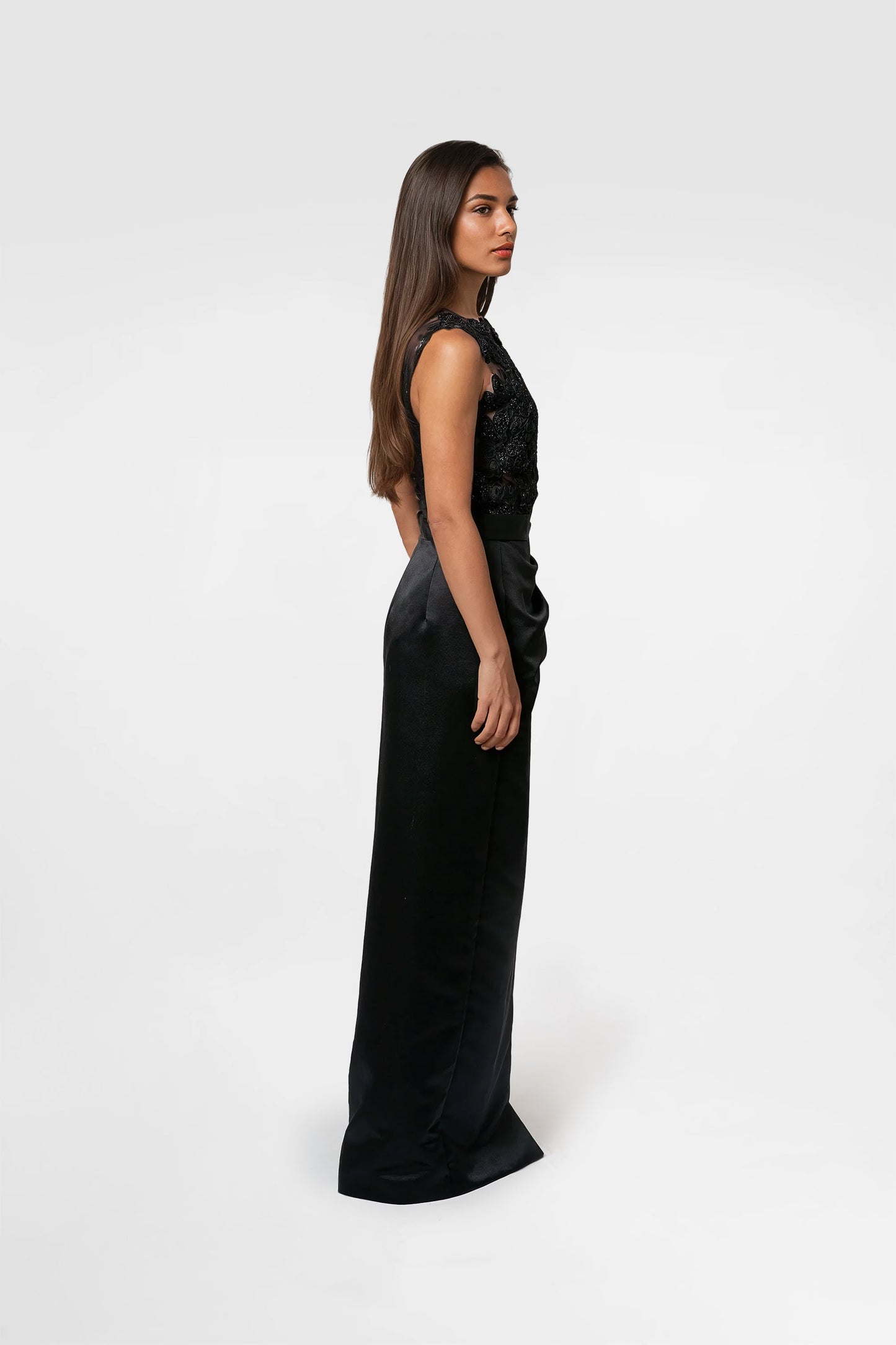 Black Elegance Two-Piece Evening Gown