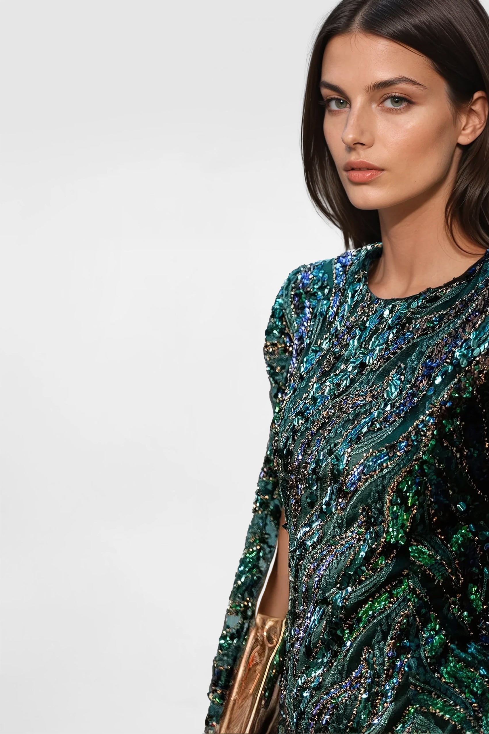 Glitter Green Evening Dress