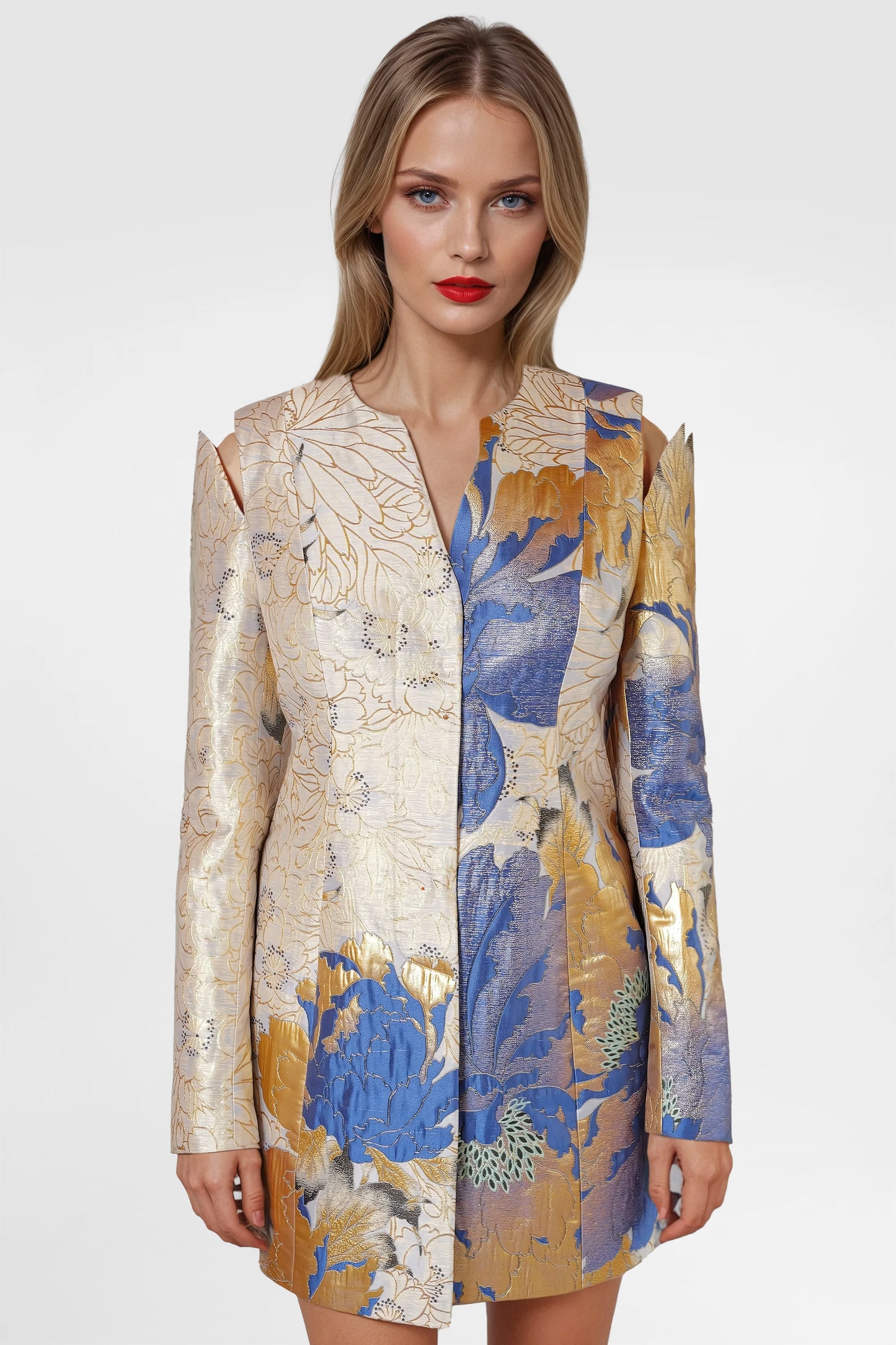 Golden Bloom Minimal Blazer