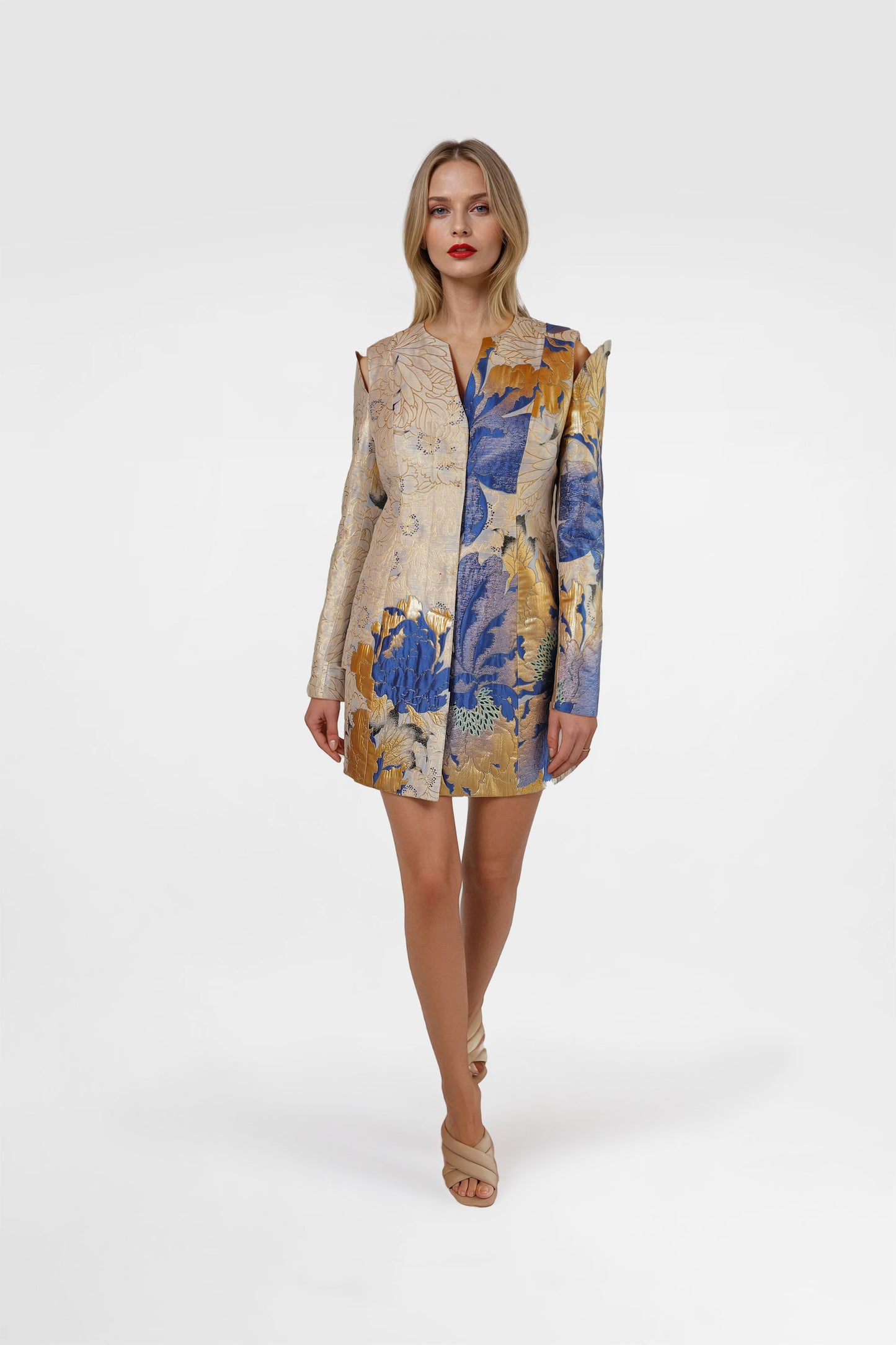 Golden Bloom Minimal Blazer